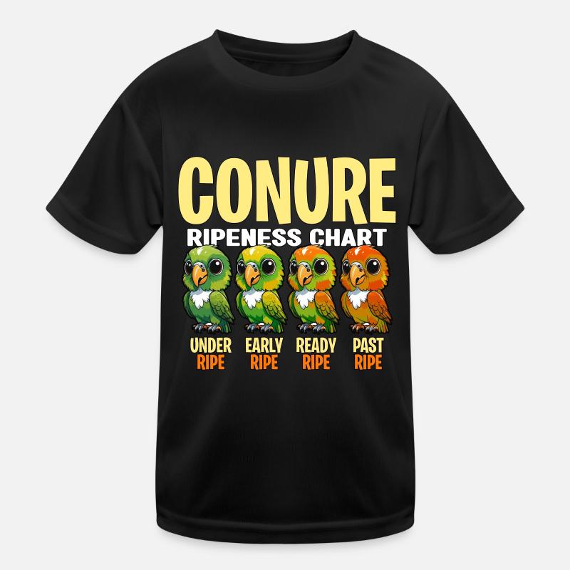 Conure Ripeness Chart Under Pet Bird Conure Lover Kinder Funktions-T-Shirt
