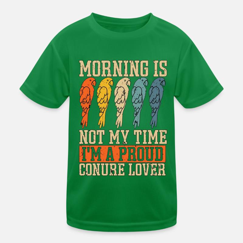 Conure Le matin n’est pas mon heure Perroquet oiseau de compagnie T-shirt sport Enfant