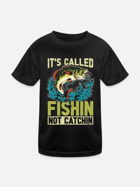 Bass Fishing It's Called Fishin Largemouth Bass - Kids Functional T-Shirt - black - Front