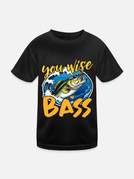 Pêche à l’achigan You Wise Bass Pêcheurs à la mouche - T-shirt sport Enfant - noir - Devant