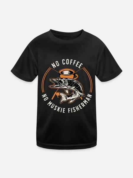 Muskie Fisherman Sans Café Muskie Fishing Café - T-shirt sport Enfant - noir - Devant