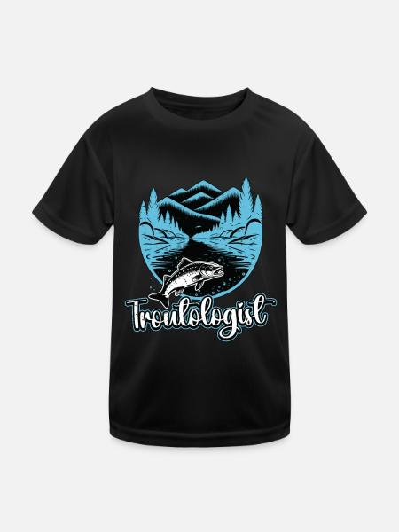 Trout Fishing Troutologist Fly Fishing Fisherman - Kinder Funktions-T-Shirt - Schwarz - Vorne