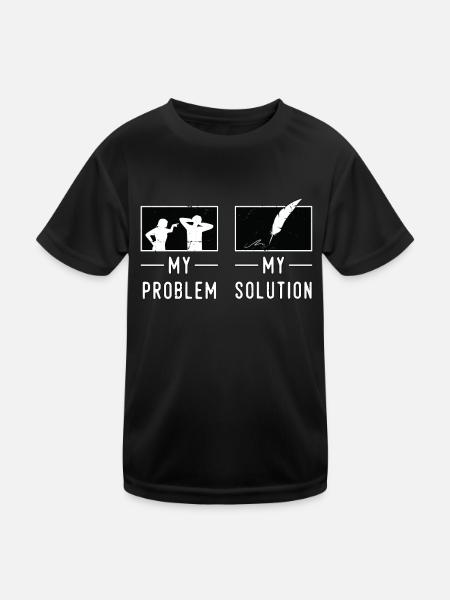Writing Lover My Problem My Pictogram Dad Mom - Kids Functional T-Shirt - black - Front