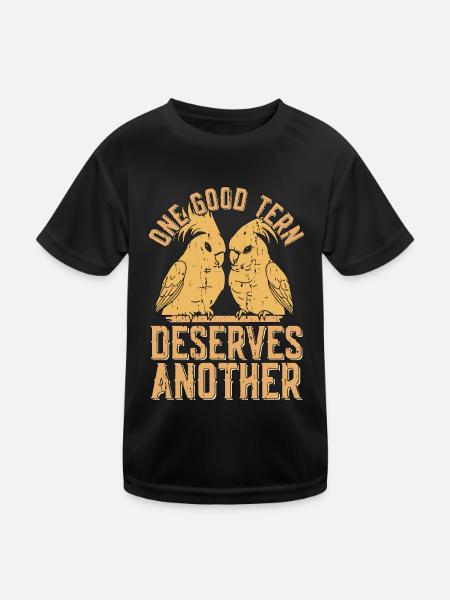 Birdwatching One Good Tern Deserves Bird Lover - Kinder Funktions-T-Shirt - Schwarz - Vorne