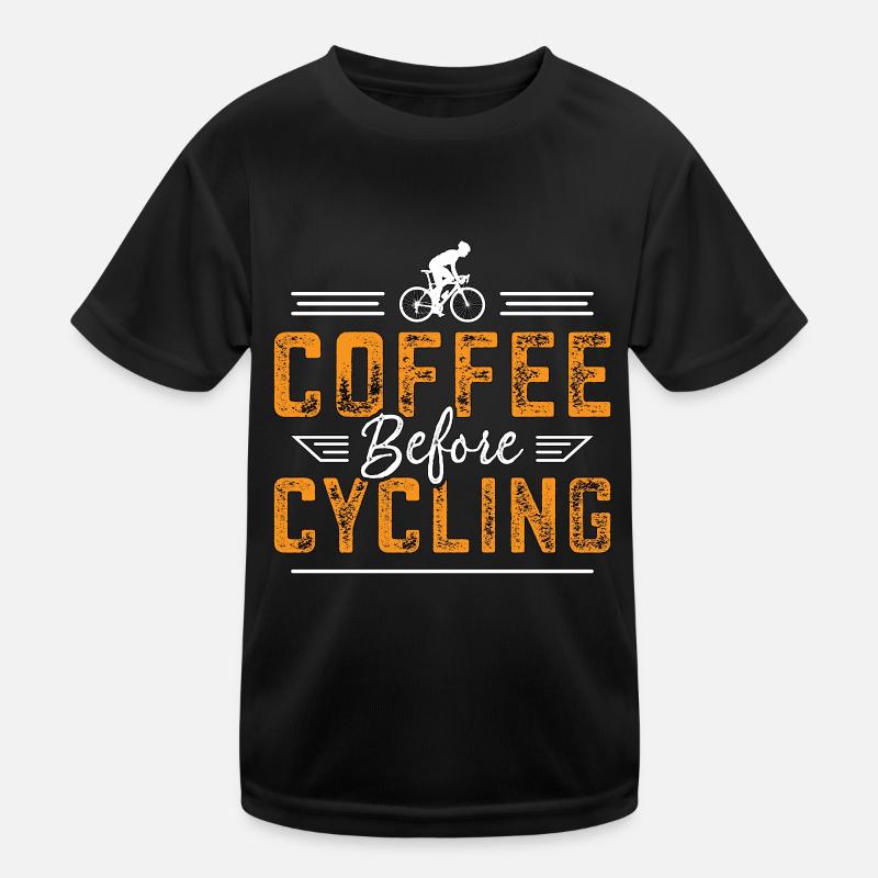 Cyclist Coffee Before Mountain Biking Coffee Lover Kinder Funktions-T-Shirt