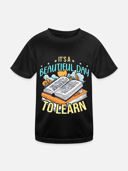 Literature Teacher It's A Beautiful Day To Reading - Kids Functional T-Shirt - black - Front