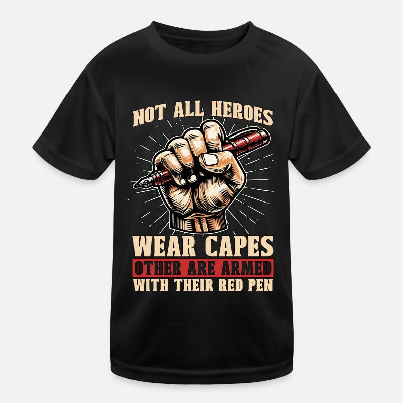 Book Editor Not All Heroes Wear Capes Bookworm Kinder Funktions-T-Shirt