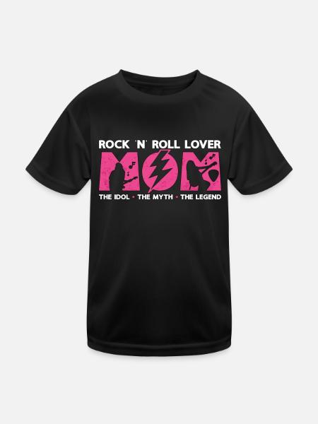 Rock 'N' Roll Lover Mom The Idol The Guitar Player - Kinder Funktions-T-Shirt - Schwarz - Vorne