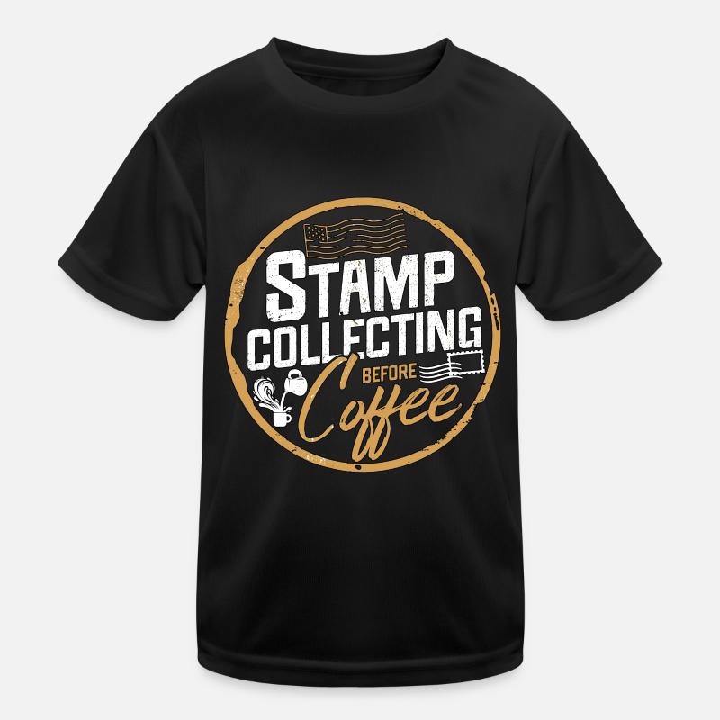 Stamp Collecting Before Postcard Coffee Lover Kids Functional T-Shirt