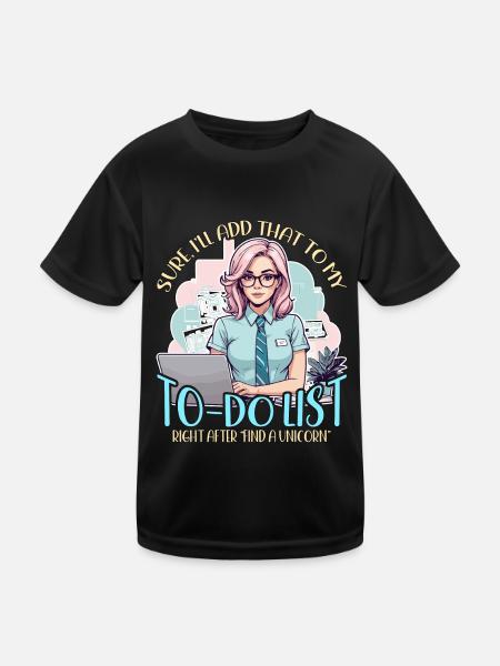 Admin Assistant Sure I'll Add That To Office Clerk - Kids Functional T-Shirt - black - Front