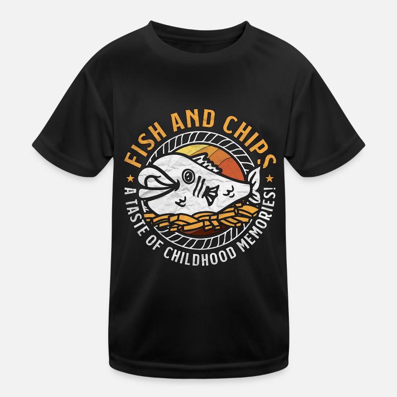 Fish And Chips Un avant-goût de la cuisine britannique de l’enfance T-shirt sport Enfant