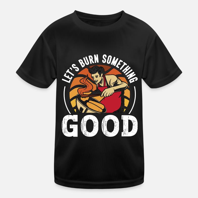 Pulled Pork BBQ Let's Burn Something Barbecue Kinder Funktions-T-Shirt