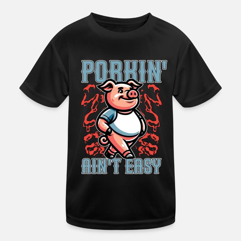 Pulled Pork BBQ Porkin' Ain't Easy Grilled Meat Kids Functional T-Shirt
