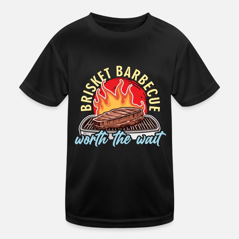 Brisket Barbecue Worth The Wait Grilled Meat Lover Kids Functional T-Shirt