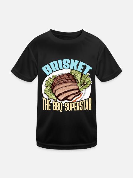 Poitrine de bœuf Le BBQ Viande grillée Barbecue - T-shirt sport Enfant - noir - Devant