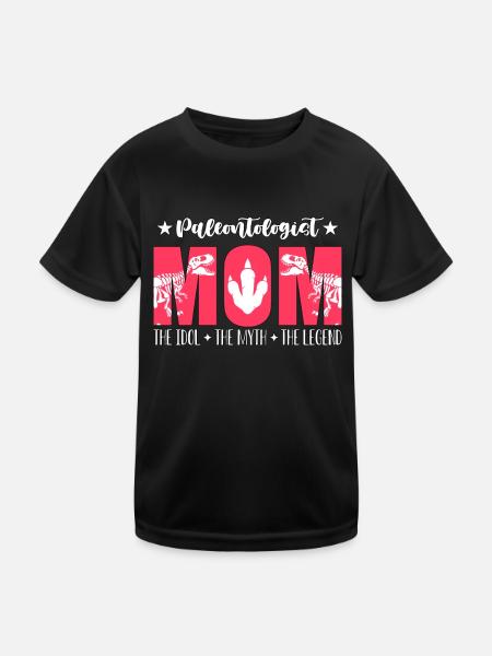 Paleontologist Mom The Idol The Myth Fossil Hunter - Kinder Funktions-T-Shirt - Schwarz - Vorne