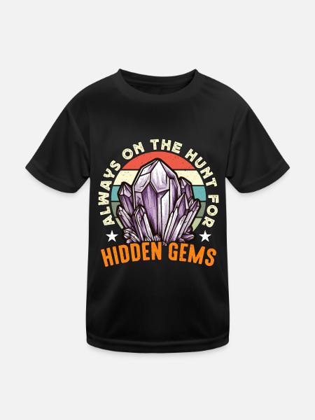 Rockhounding Always On The Hunt Rock Collector - Kids Functional T-Shirt - black - Front