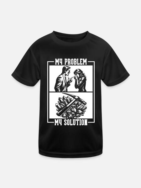 Geologist My Problem My Pictogram Mom Dad Geology - Kinder Funktions-T-Shirt - Schwarz - Vorne