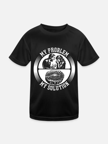 Fossil Hunter My Problem My Pictogram Mom Dad - Kinder Funktions-T-Shirt - Schwarz - Vorne