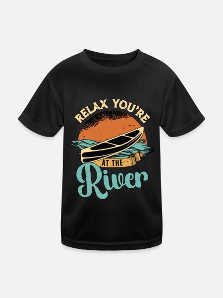 Canoeing Relax You're At The River Loves Paddling - Kids Functional T-Shirt - black - Front