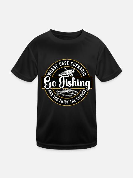 Kayak Fishing Worse Case Scenario Go Paddling - Kids Functional T-Shirt - black - Front