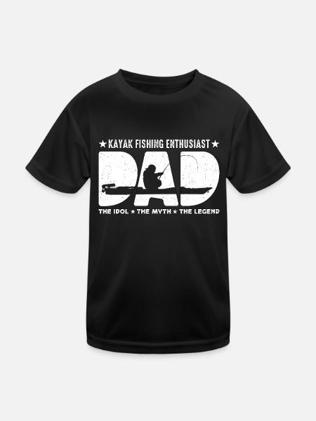 Passionné de pêche en kayak Papa L’idole pêcheur - T-shirt sport Enfant - noir - Devant