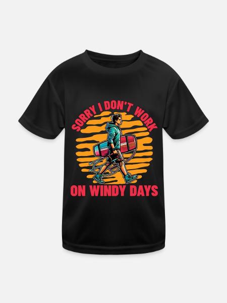 Kiteboarding Sorry I Don't Work Loves Windsurfing - Kinder Funktions-T-Shirt - Schwarz - Vorne