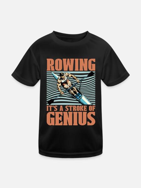 L’aviron sur l’eau, c’est un coup de génie, adore la navigation de plaisance - T-shirt sport Enfant - noir - Devant