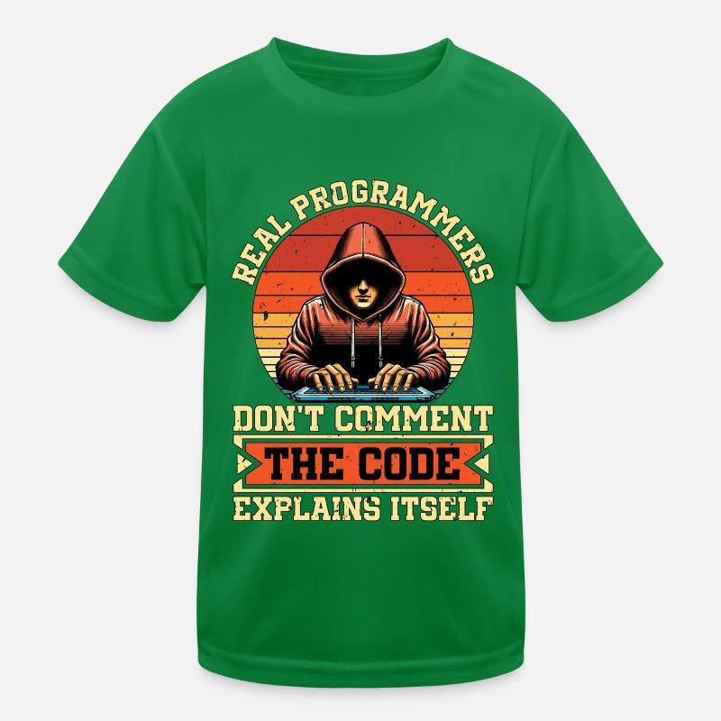 Coder Real Programmers Don't Comment Web Developer Kids Functional T-Shirt