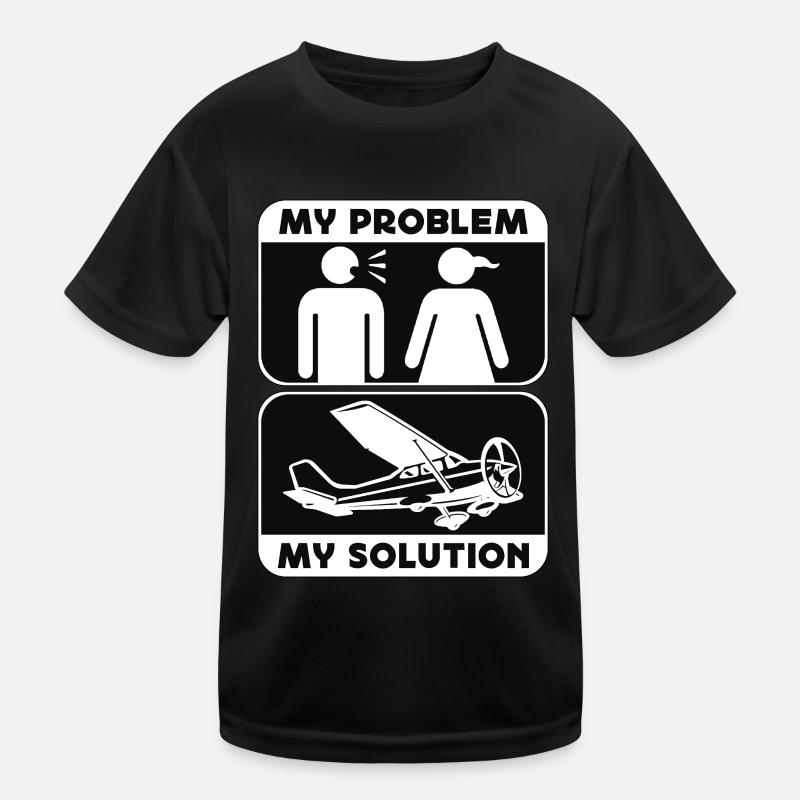 Aerobatic Pilot My Problem My Pictogram Mom Dad Kinder Funktions-T-Shirt