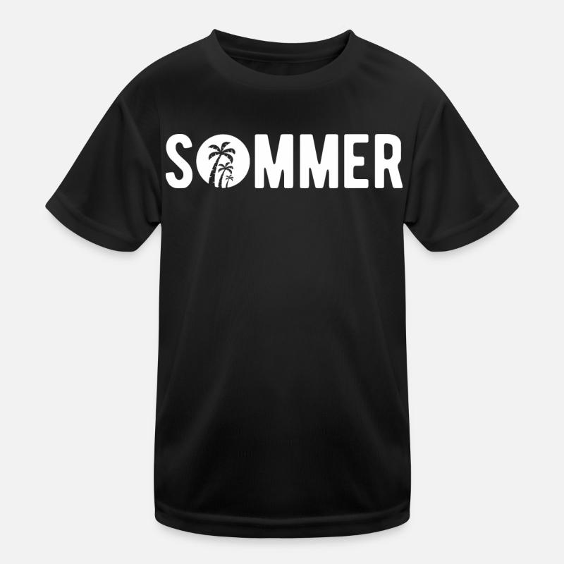 Endlich Sommer - Kinder Funktions-T-Shirt - Schwarz