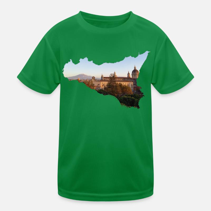 Catane en Sicile au lever du soleil avec l'Etna T-shirt sport Enfant