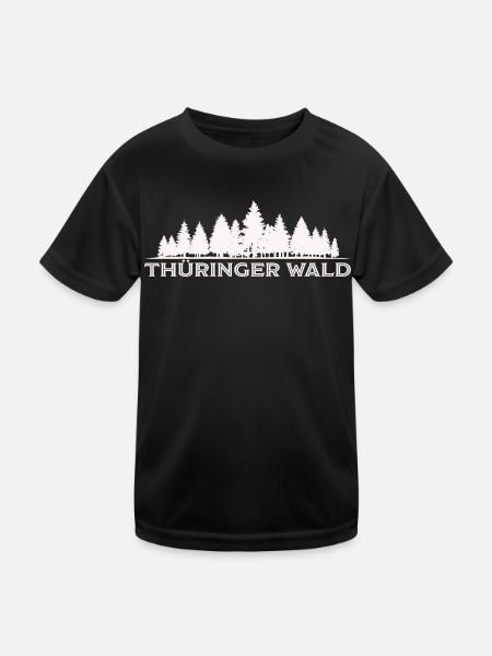 Thüringer Wald Deutschland Urlaub Souvenir - Kinder Funktions-T-Shirt - Schwarz - Vorne