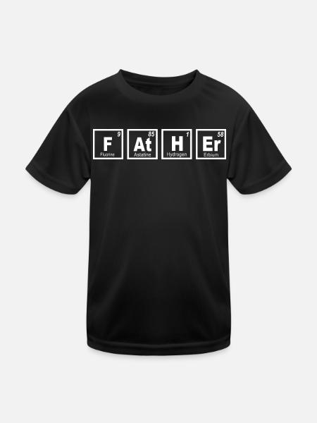 Father Periodische Tabelle - Kinder Funktions-T-Shirt - Schwarz - Vorne