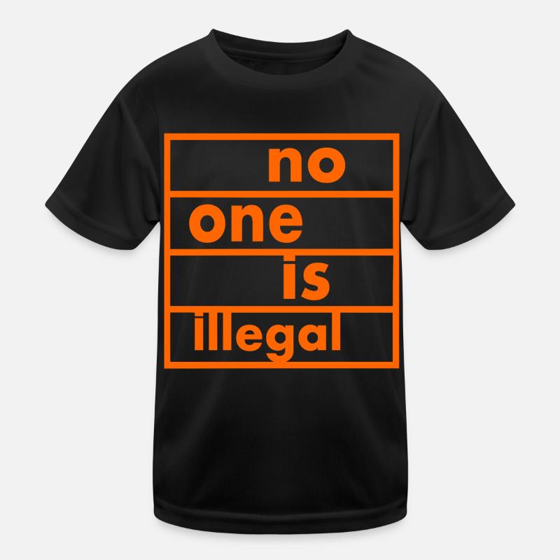 No one is illegal - Kinder Funktions-T-Shirt - Schwarz