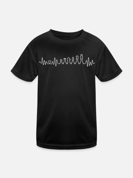 Schach Herzschlag Schachfiguren Für Schachspieler - Kinder Funktions-T-Shirt - Schwarz