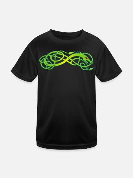 Serpent celte vert - T-shirt sport Enfant - noir - Devant