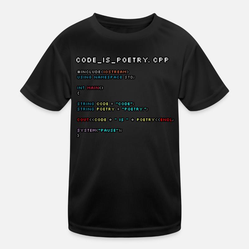 Code is Poetry.CPP Kids Functional T-Shirt