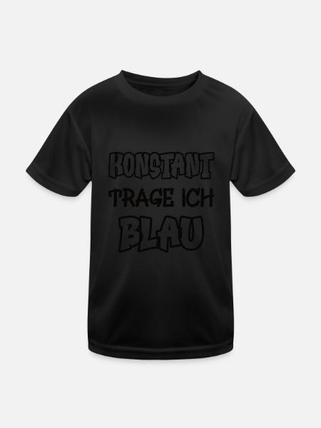 Konstant trage ich blau Spruch Farbenspiel Farbe - Kinder Funktions-T-Shirt - Schwarz - Vorne
