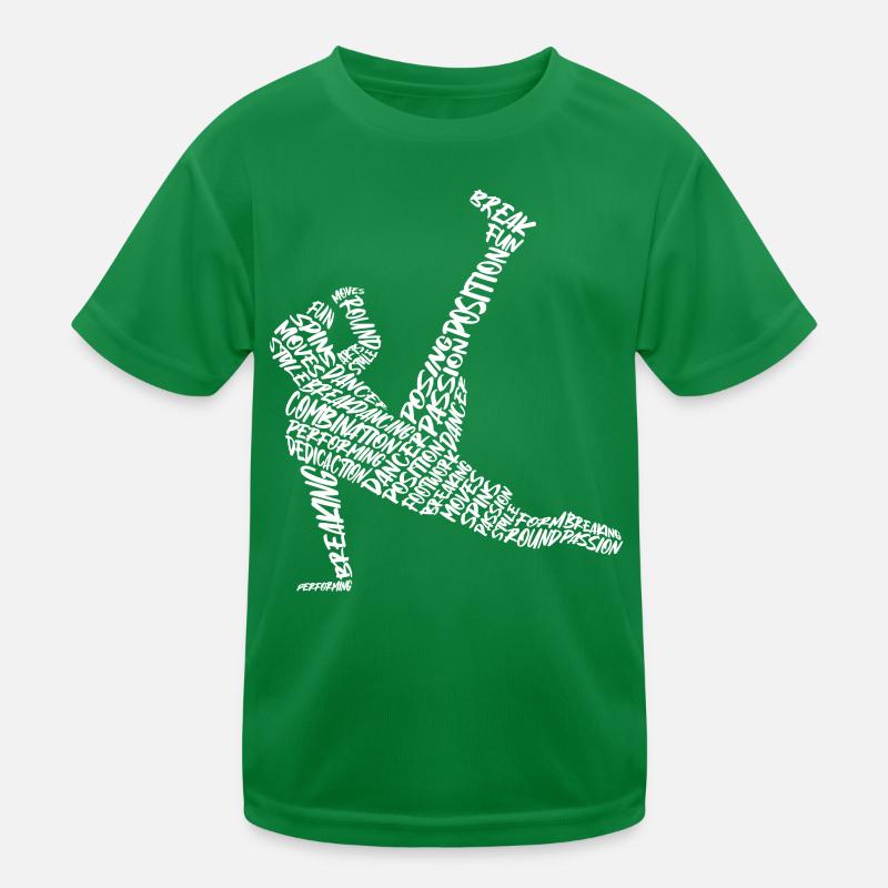 Breakdance Breakdancer Typography Boys Kids Kids Functional T-Shirt