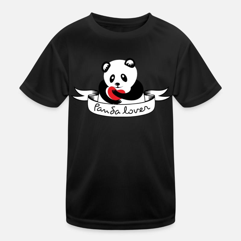 i love panda - Kids Functional T-Shirt - black