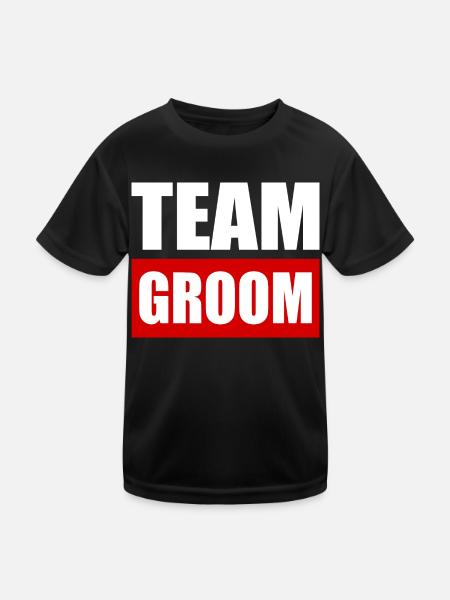 Team groom - Kids Functional T-Shirt - black - Front