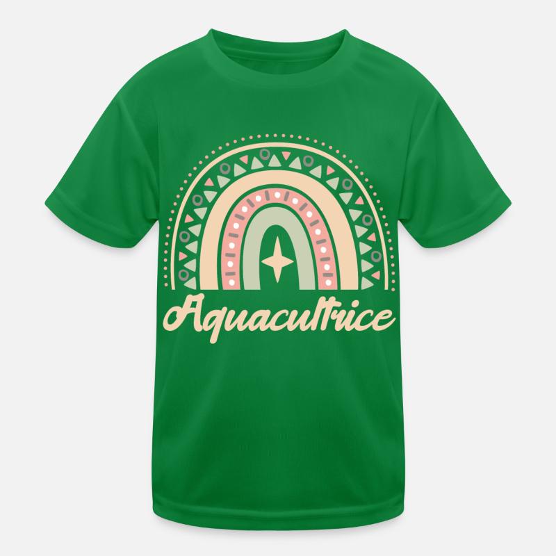 Cadeau Aquacultrice. Boho Rainbow aquacultrice. T-shirt sport Enfant