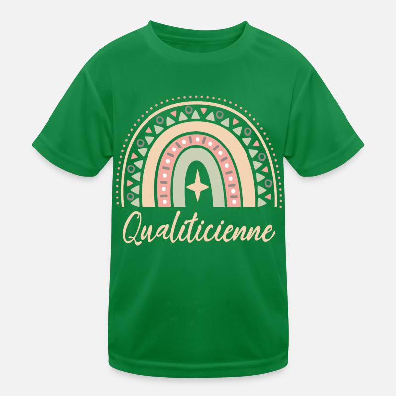 Cadeau Qualiticienne. Boho Rainbow qualiticienne. T-shirt sport Enfant