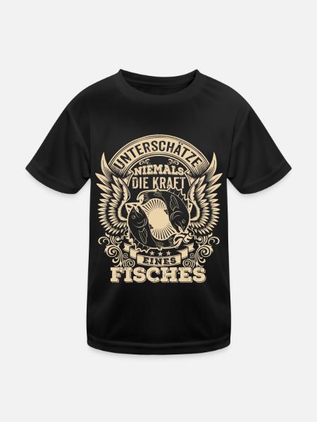 Fisch - Sternzeichen - Unterschätze niemals - Kinder Funktions-T-Shirt - Schwarz