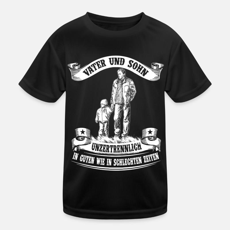 Vater und Sohn - Unzertrennlich - Kinder Funktions-T-Shirt - Schwarz