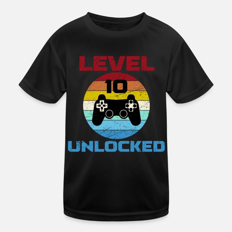10th Birthday Gamer Controller Level 10 Unlocked Kids Functional T-Shirt