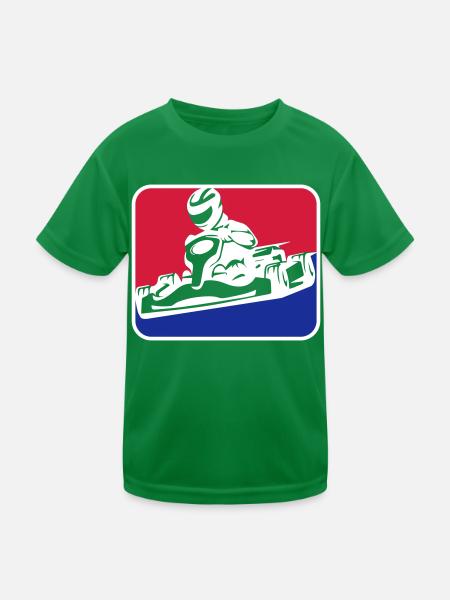 Kart Go-Kart Racing | Colors can be changed - Kids Functional T-Shirt - kelly green - Front