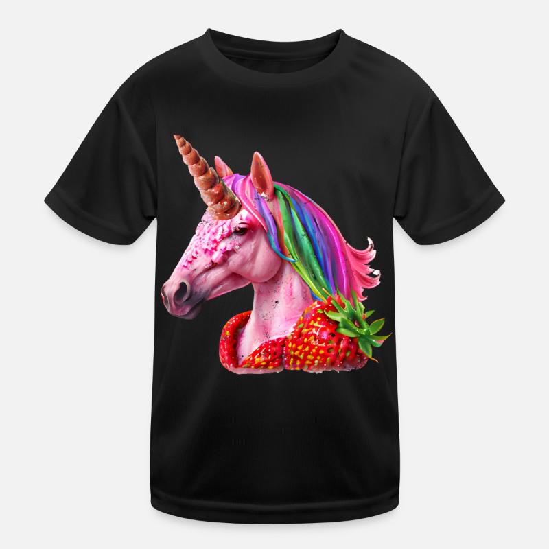 Strawberry Unicorn Design Kids Functional T-Shirt