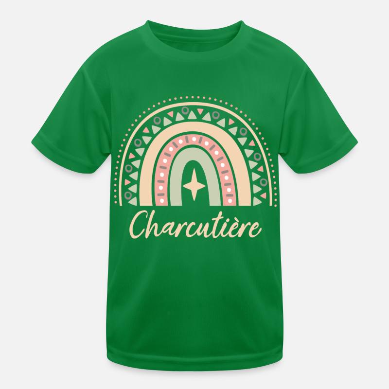 Cadeau Charcutière. Boho Rainbow charcutière. T-shirt sport Enfant